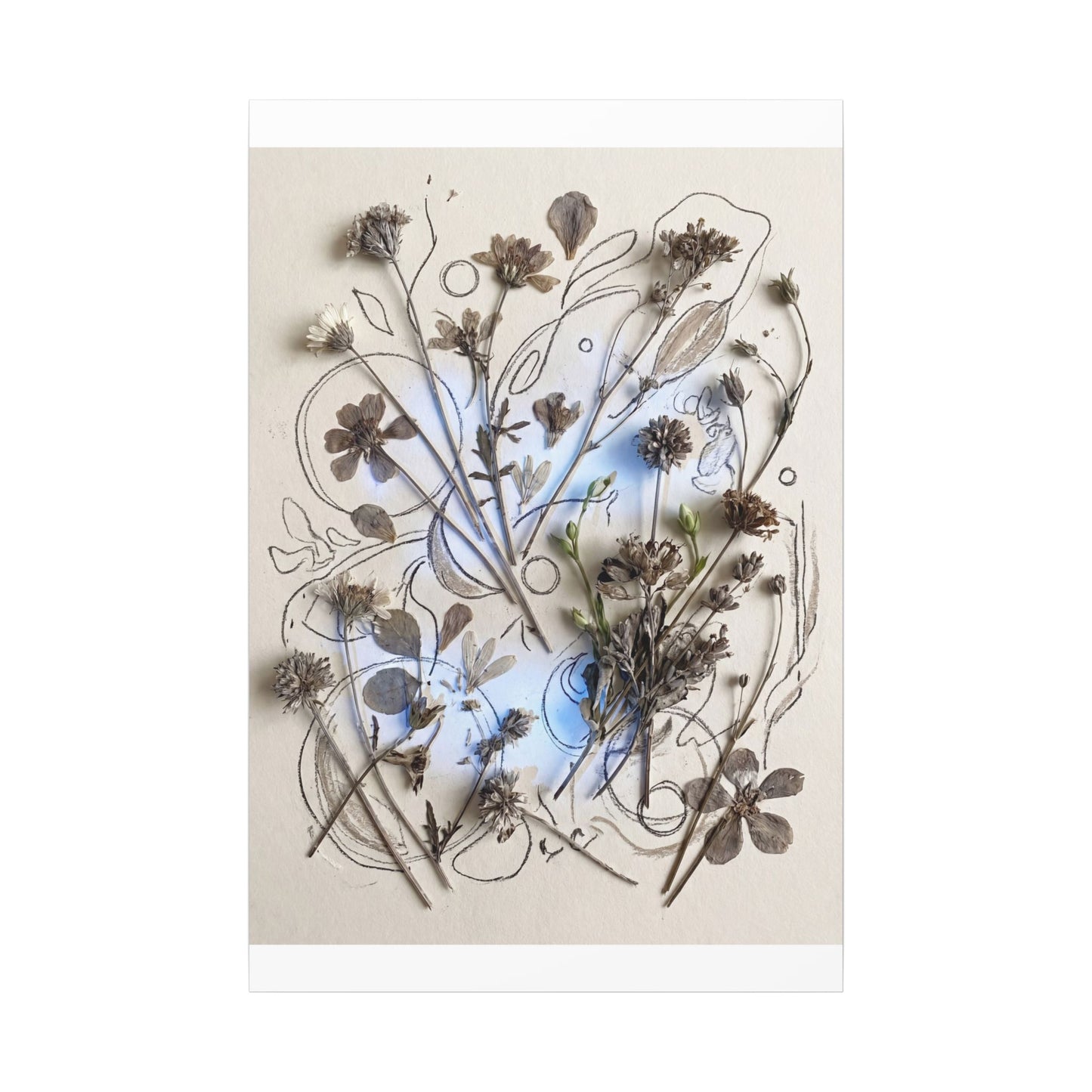 Dried Flowers Minimal Line Canvas Art | Elegant Japandi Art