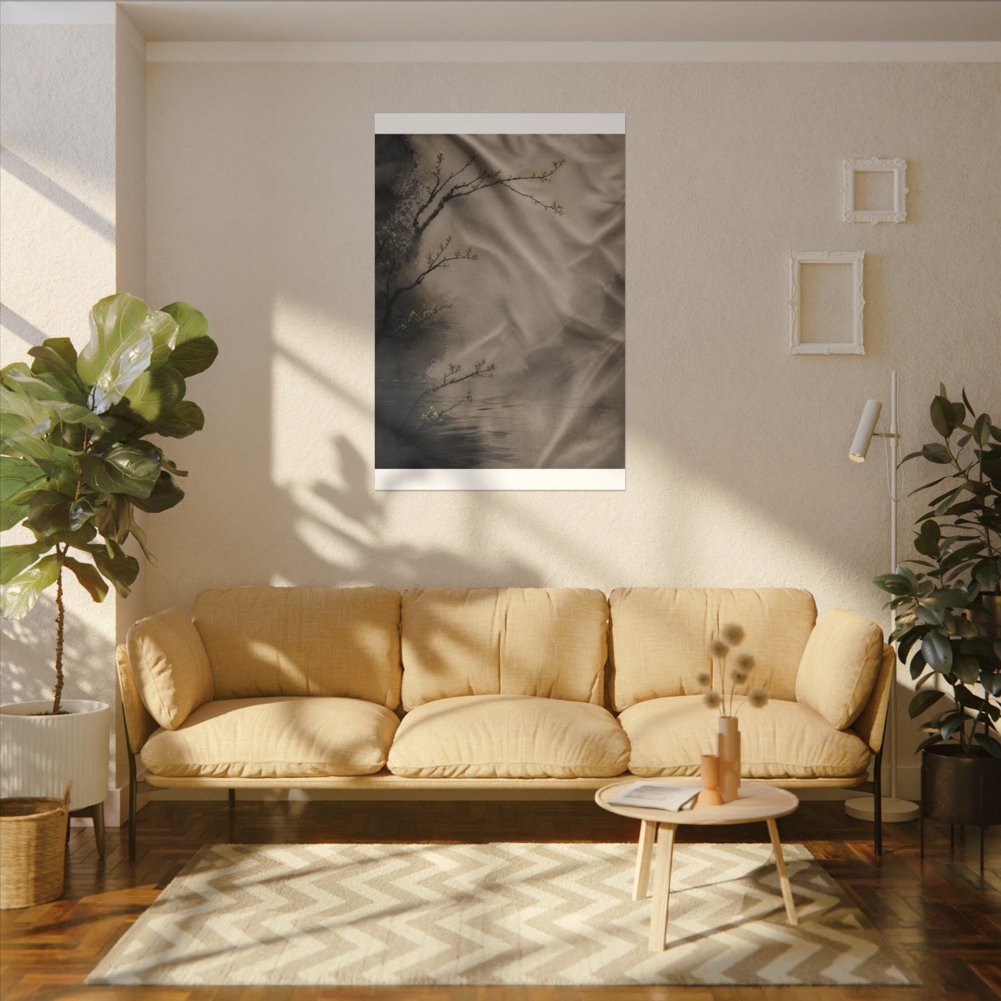 Silk Drape Canvas Art | Spring Japandi Japanese Pattern Art