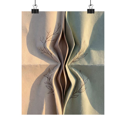 Kanso Paper Fold Wall Art Print - Japandi Minimal Line