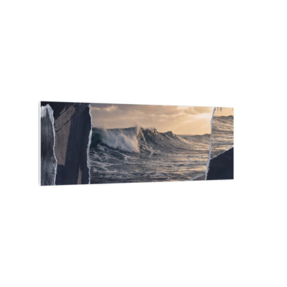 Fukinsei Ocean Wave Canvas Art - Dark Japandi Shadow Zen