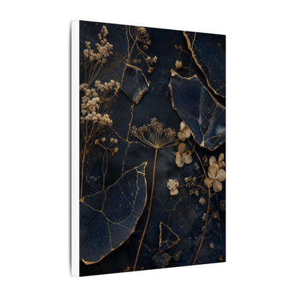 Philosophical Dried Flowers Canvas Art - Broken Beauty Kintsugi