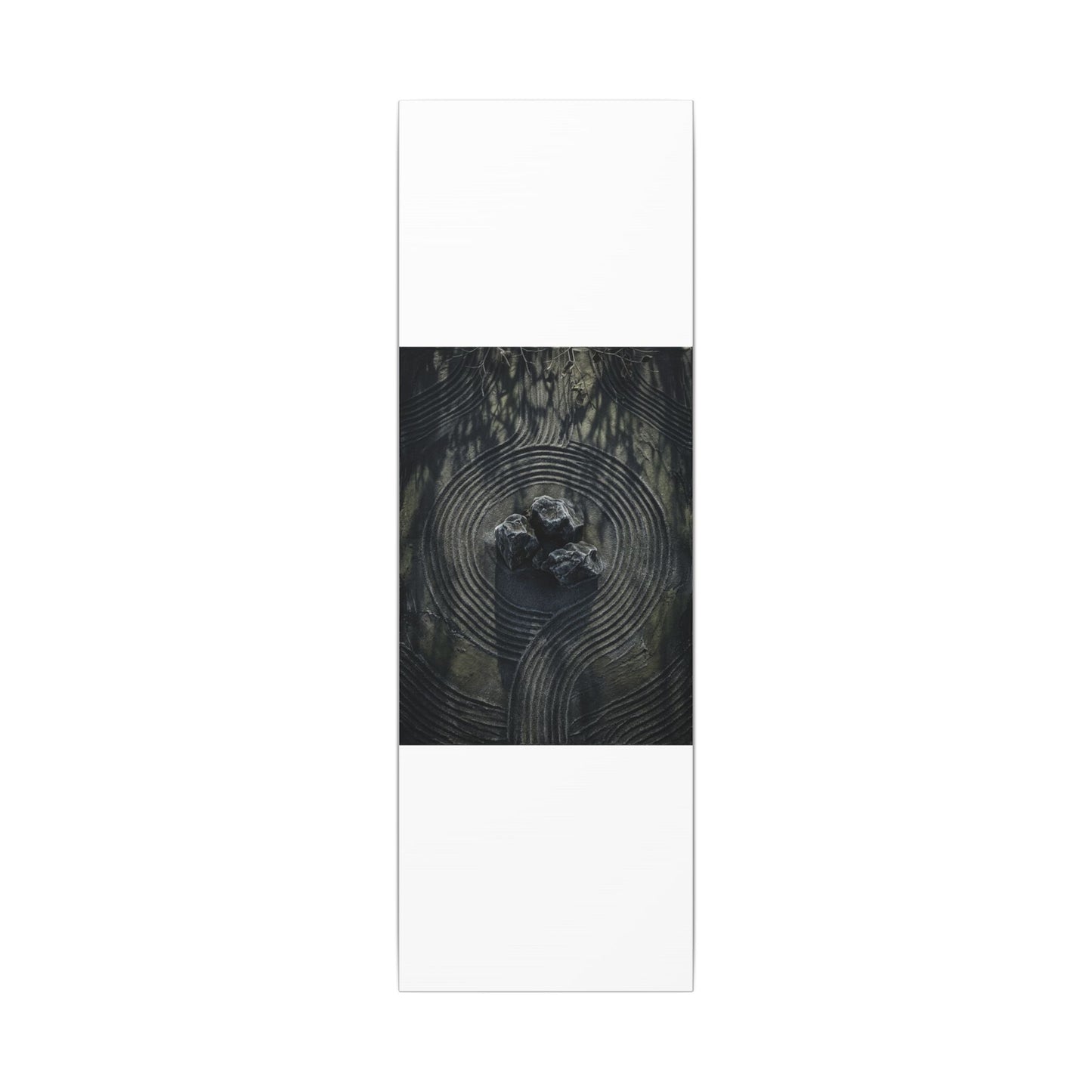 Moody Rock Garden Canvas Art - Dark Texture Dark Japandi