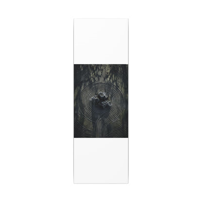 Moody Rock Garden Canvas Art - Dark Texture Dark Japandi
