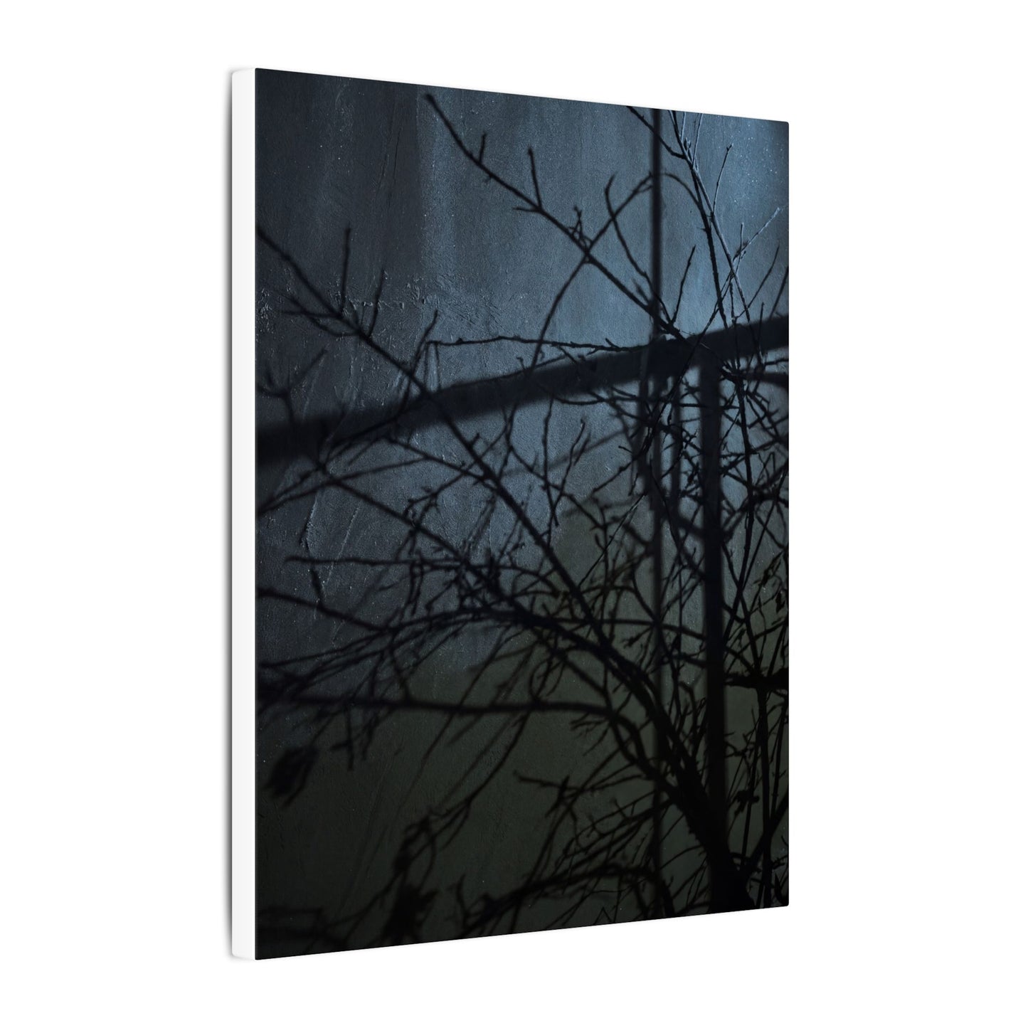 Moonlight Shadow Play Canvas Art - Dark Japandi Shibui