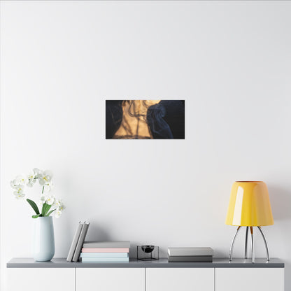 Incense Smoke Canvas Art | Winter Dark Japandi Shadow Zen Art