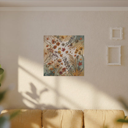 Dried Flowers Canvas Art | Autumn Japandi Watercolor Art