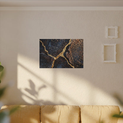Winter Rust Patina Gold Vein Canvas Art | Resilient Decor