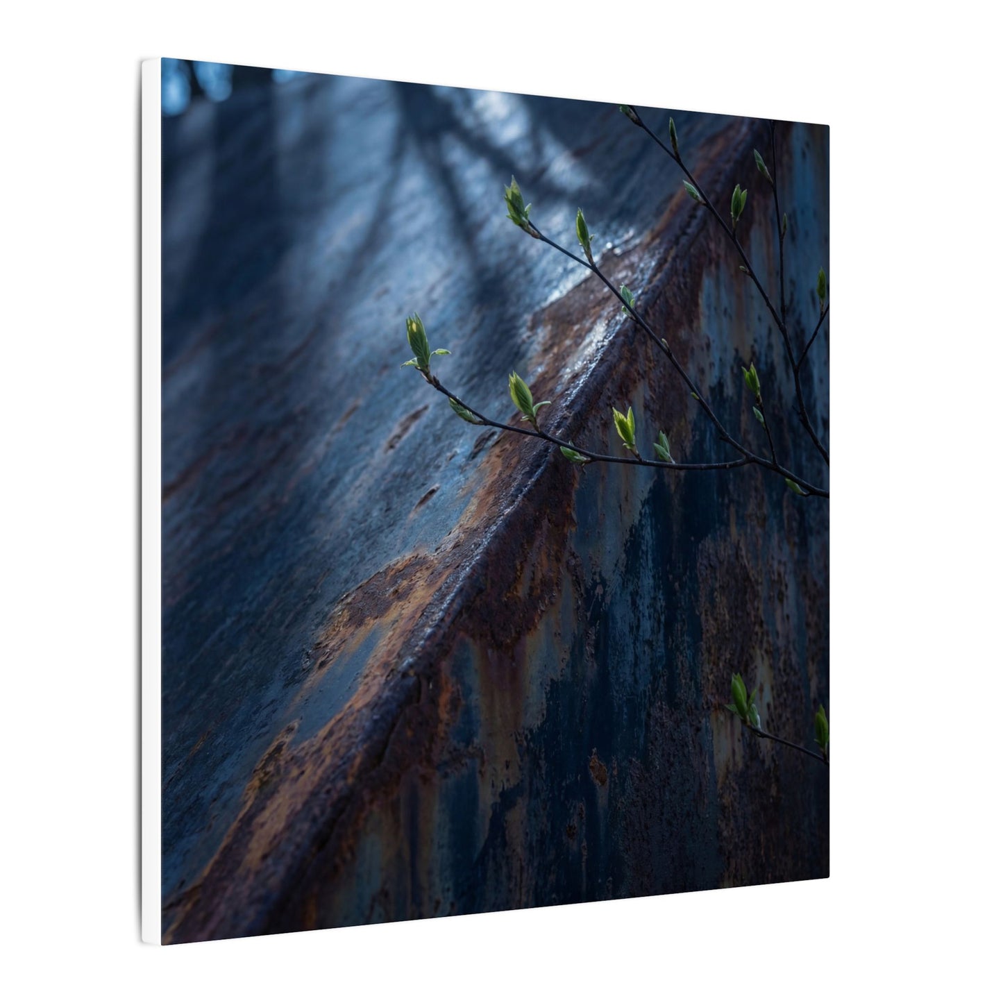 Rust Patina Canvas Art | Spring Dark Japandi Shadow Zen Art