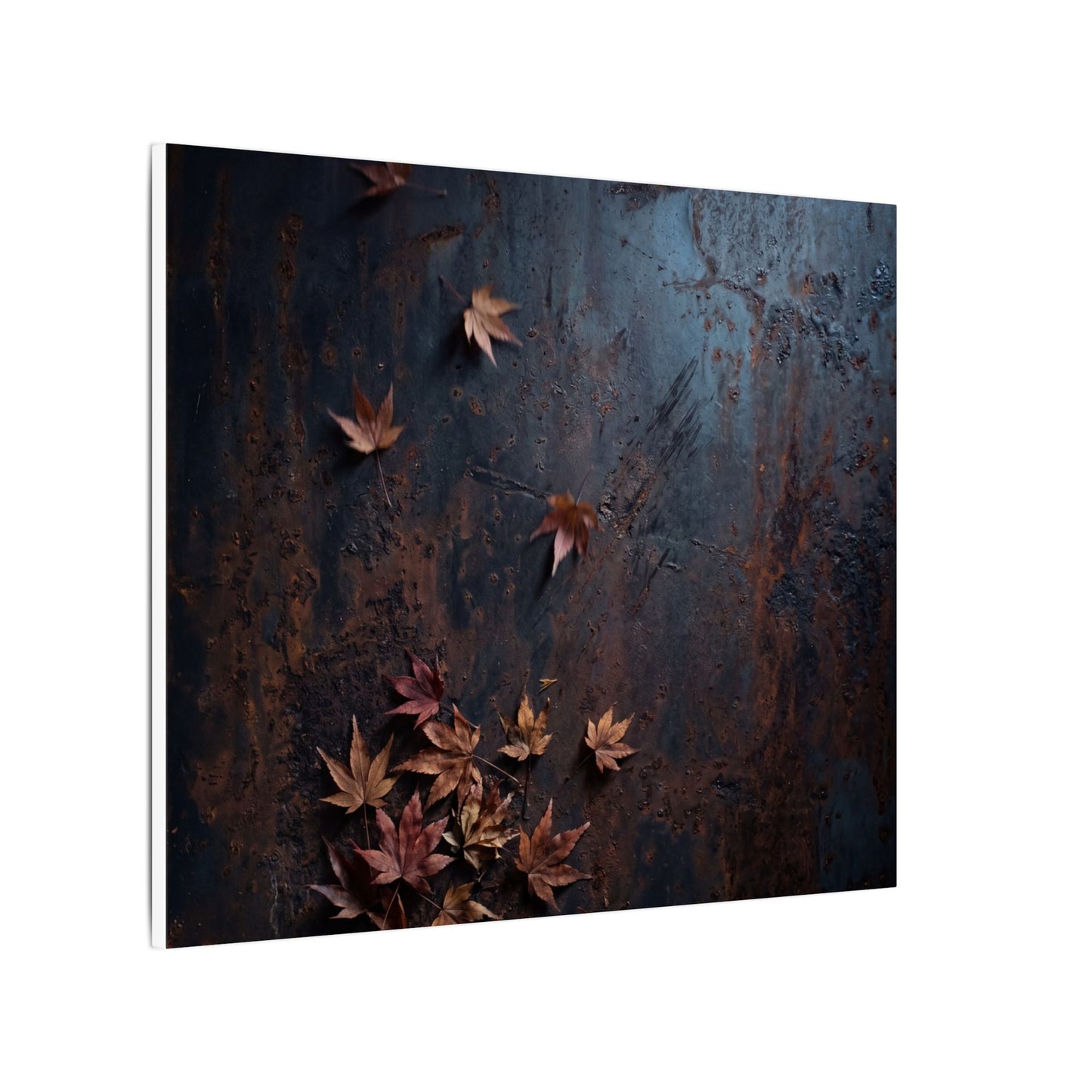 Moonlight Rust Patina Canvas Art - Dark Japandi Mono No Aware