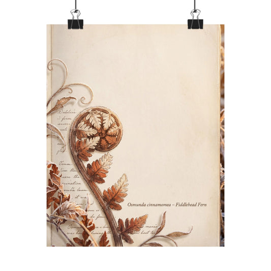 Cozy Fern Unfurling Wall Art Print - Herbarium Cottagecore Art Print