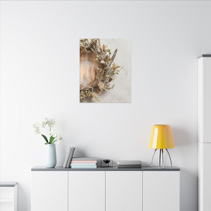 Dried Flowers Japanese Pattern Canvas Art | Neutral Japandi Art