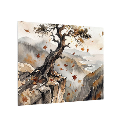 Autumn Pine Tree Watercolor Canvas Art | Warm Decor