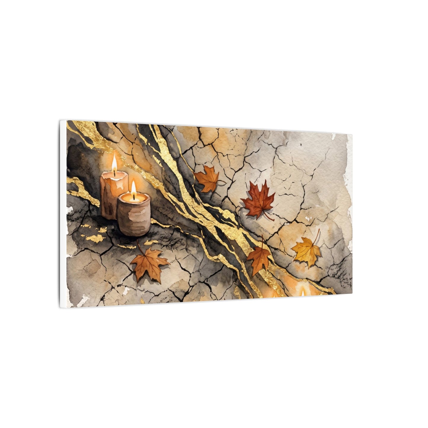 Cracked Earth Autumn Canvas Art | Japandi Warm Design