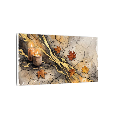 Cracked Earth Autumn Canvas Art | Japandi Warm Design