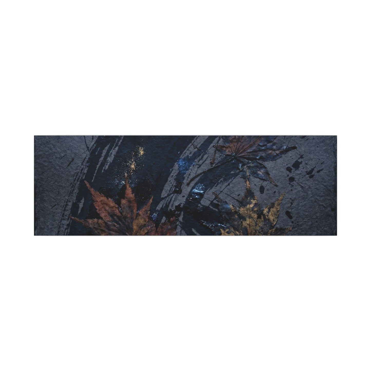 Sophisticated Ink Brushstroke Canvas Art - Dark Texture Dark Japandi