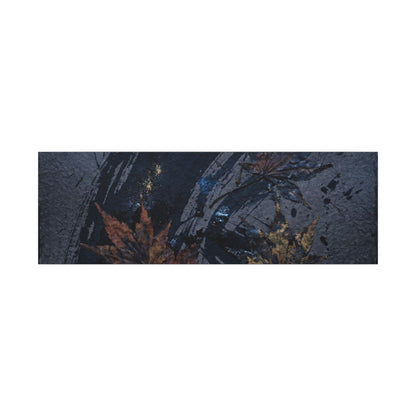 Sophisticated Ink Brushstroke Canvas Art - Dark Texture Dark Japandi