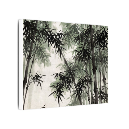Zen Bamboo Grove in Overcast | Sumi E Canvas Art