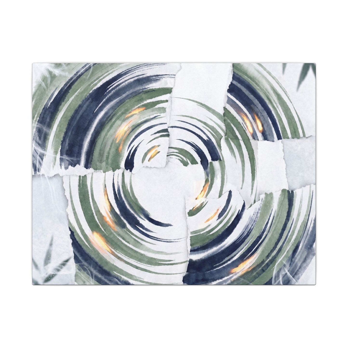 Winter Water Ripple Sumi E Canvas Art | Peaceful Decor
