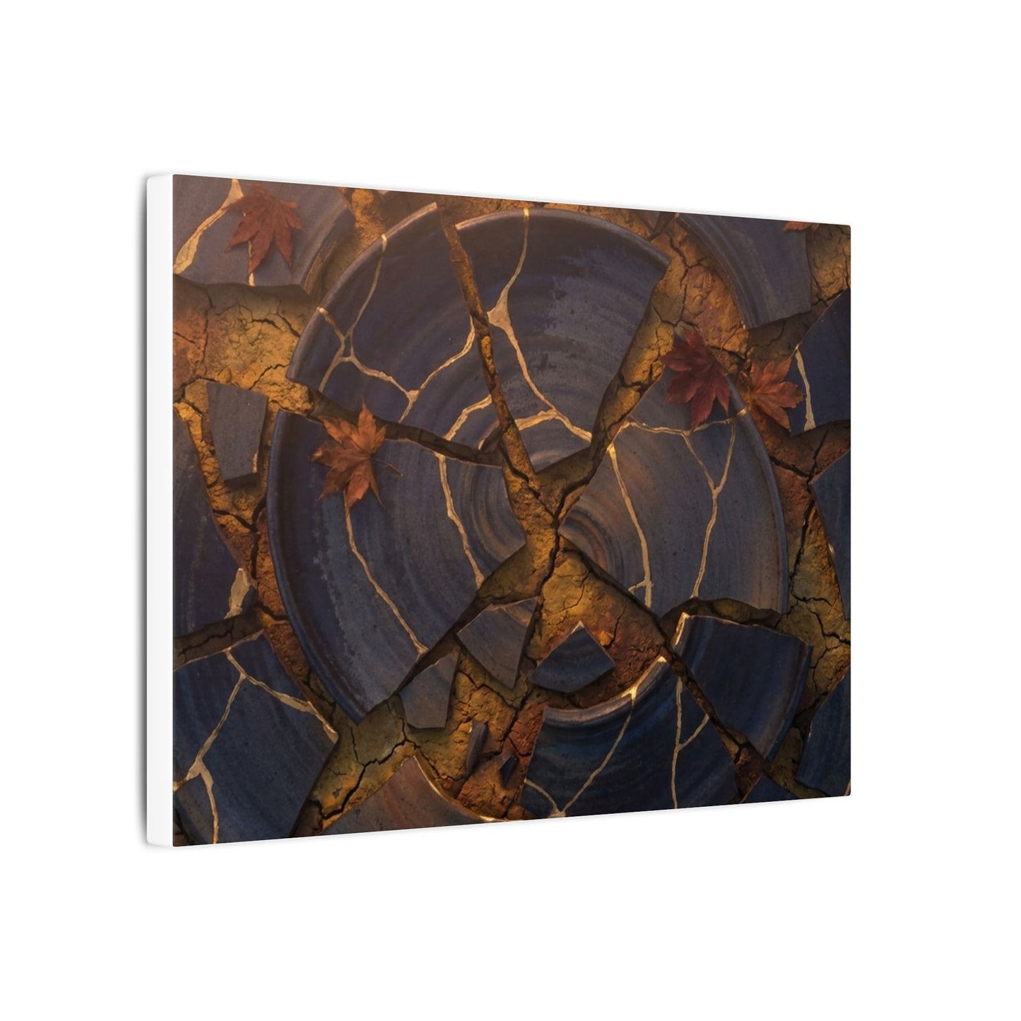 Autumn Cracked Earth Gold Repair Canvas Art | Philosophical Decor