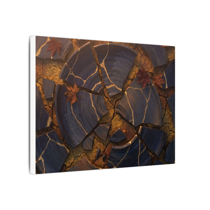 Autumn Cracked Earth Gold Repair Canvas Art | Philosophical Decor