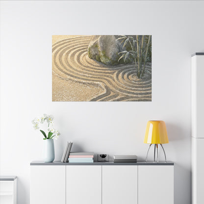 Rock Garden Winter Canvas Art | Zen Peaceful Design
