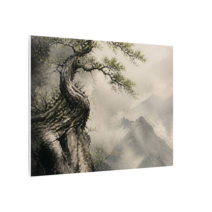 Spring Pine Tree Watercolor Canvas Art | Warm Decor