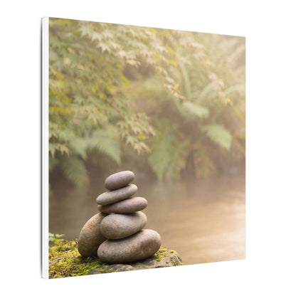 Cozy River Stones Canvas Art - Japanese Pattern Japandi