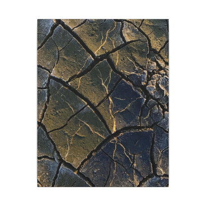 Winter Cracked Earth Moody Minimal Canvas Art | Atmospheric Decor