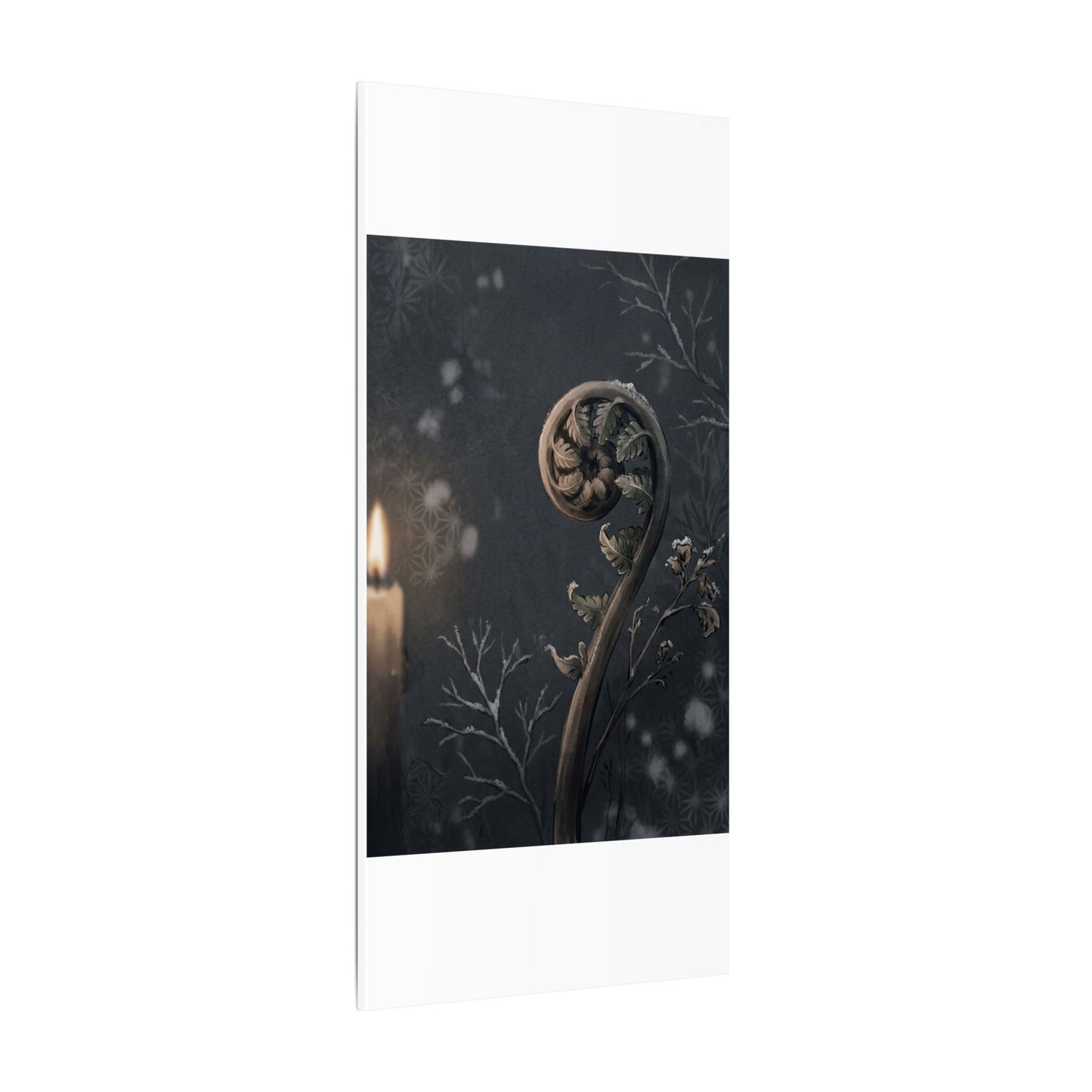 Candlelight Fern Unfurling Canvas Art - Japandi Ma