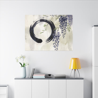 Wisteria Enso Canvas Art | Serene Zen Art