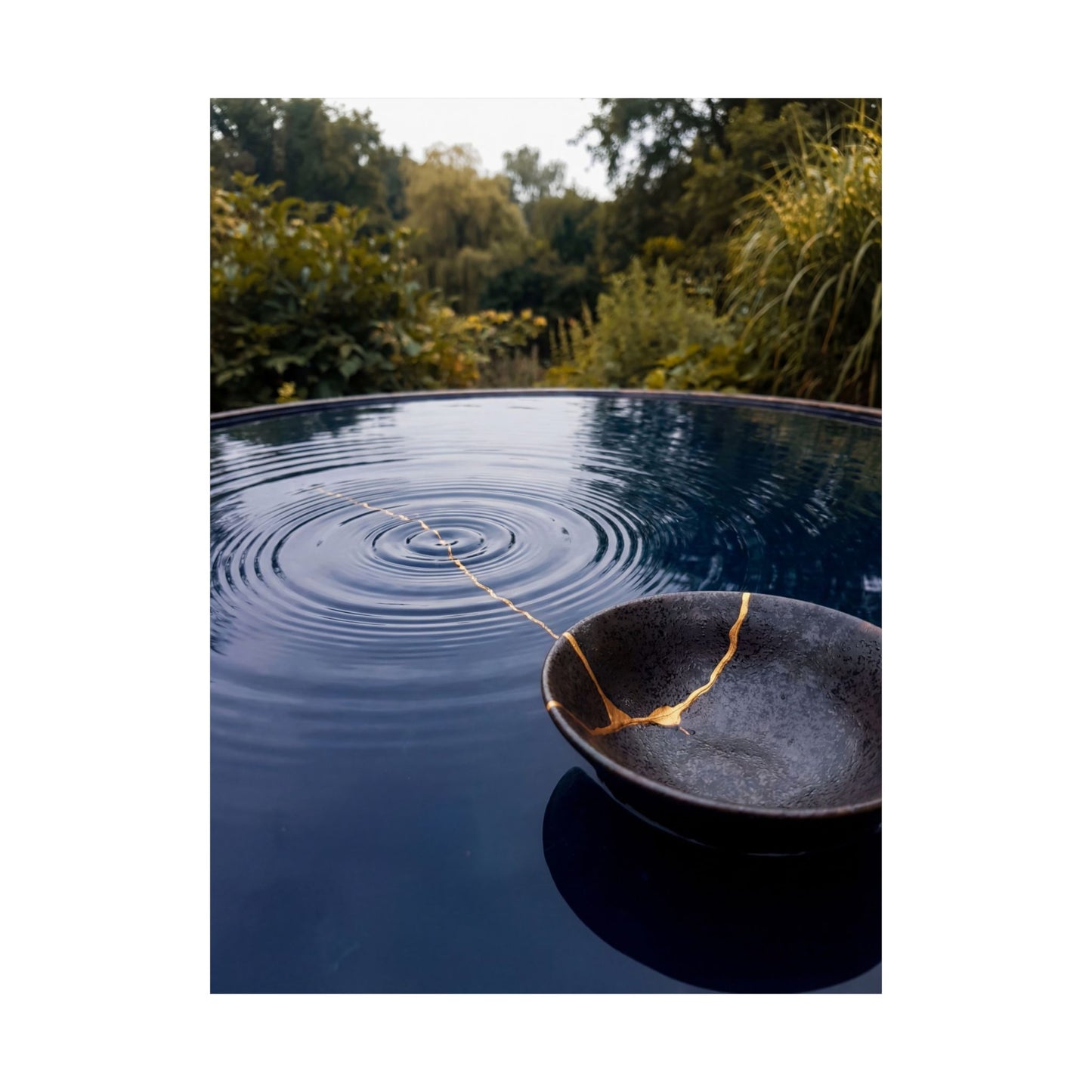 Shibui Water Ripple Wall Art Print - Kintsugi Broken Beauty