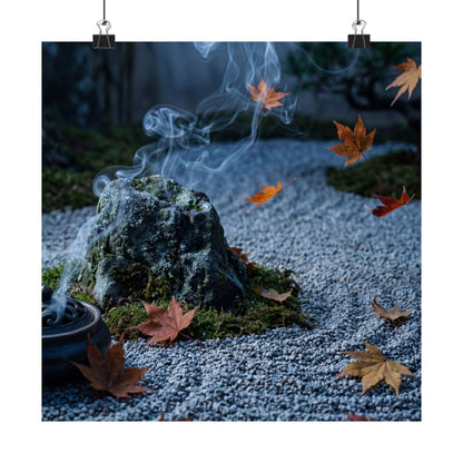 Incense Smoke Autumn Wall Art Print | Zen Peaceful Design