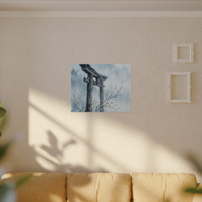 Torii Gate Canvas Art | Spring Zen Sumi E Art
