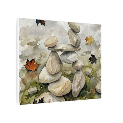 Overcast River Stones Canvas Art - Japandi Fukinsei