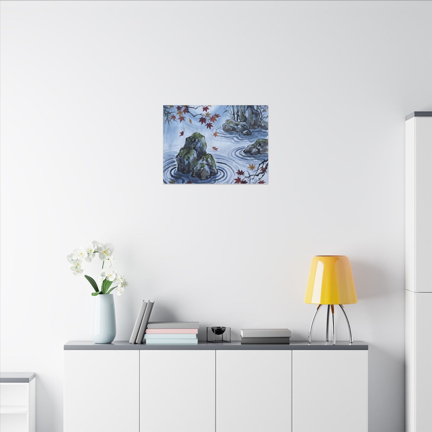 Rock Garden Autumn Canvas Art | Zen Tranquil Design