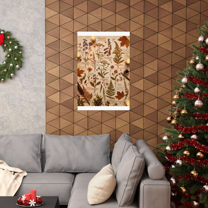 Autumn Dried Flowers Herbarium Wall Art Print | Earthy Decor