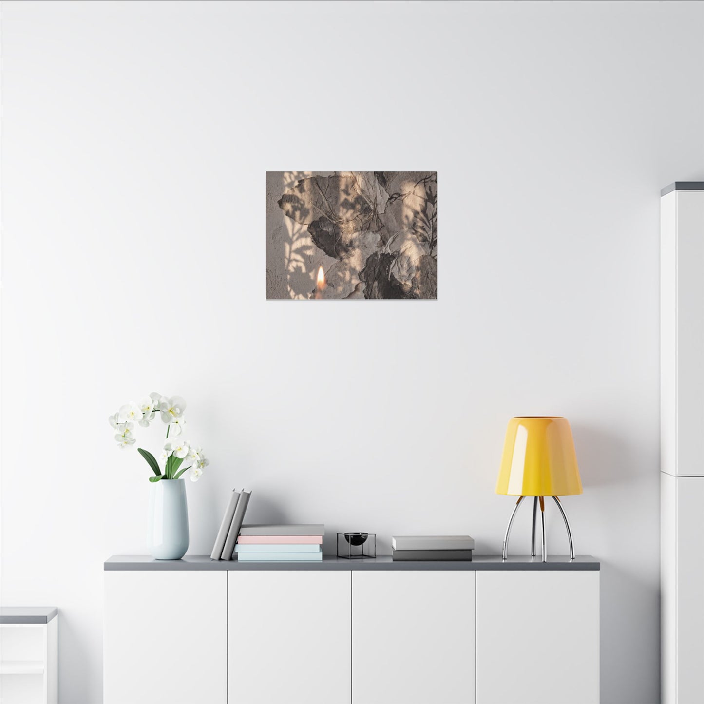 Shadow Play Summer Canvas Art | Japandi Elegant Design
