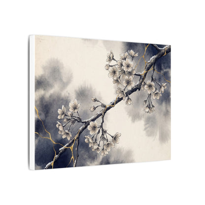 Ma Cherry Blossom Canvas Art - Kintsugi Gold Vein