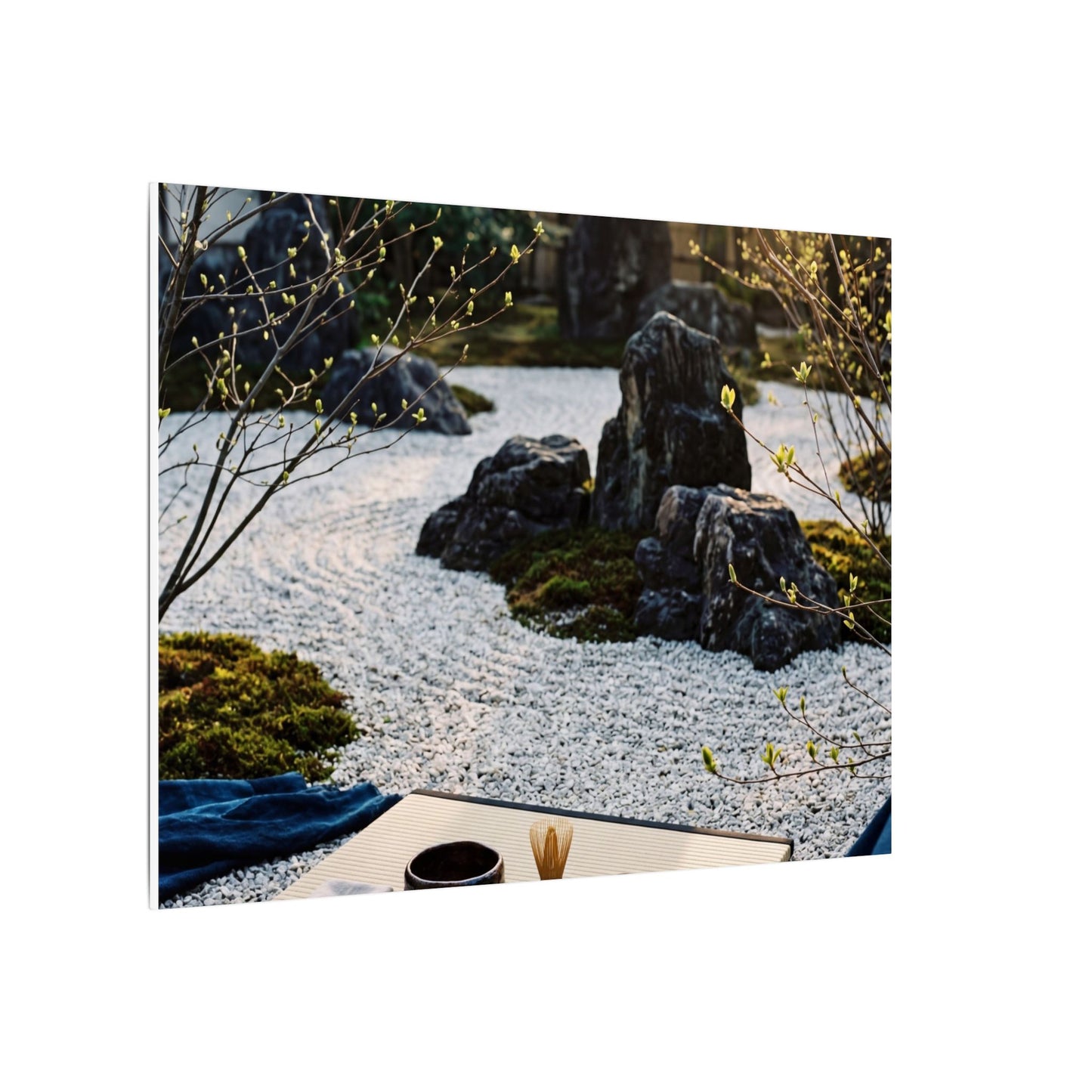 Zen Tea Ceremony in Golden Hour | Karesansui Canvas Art