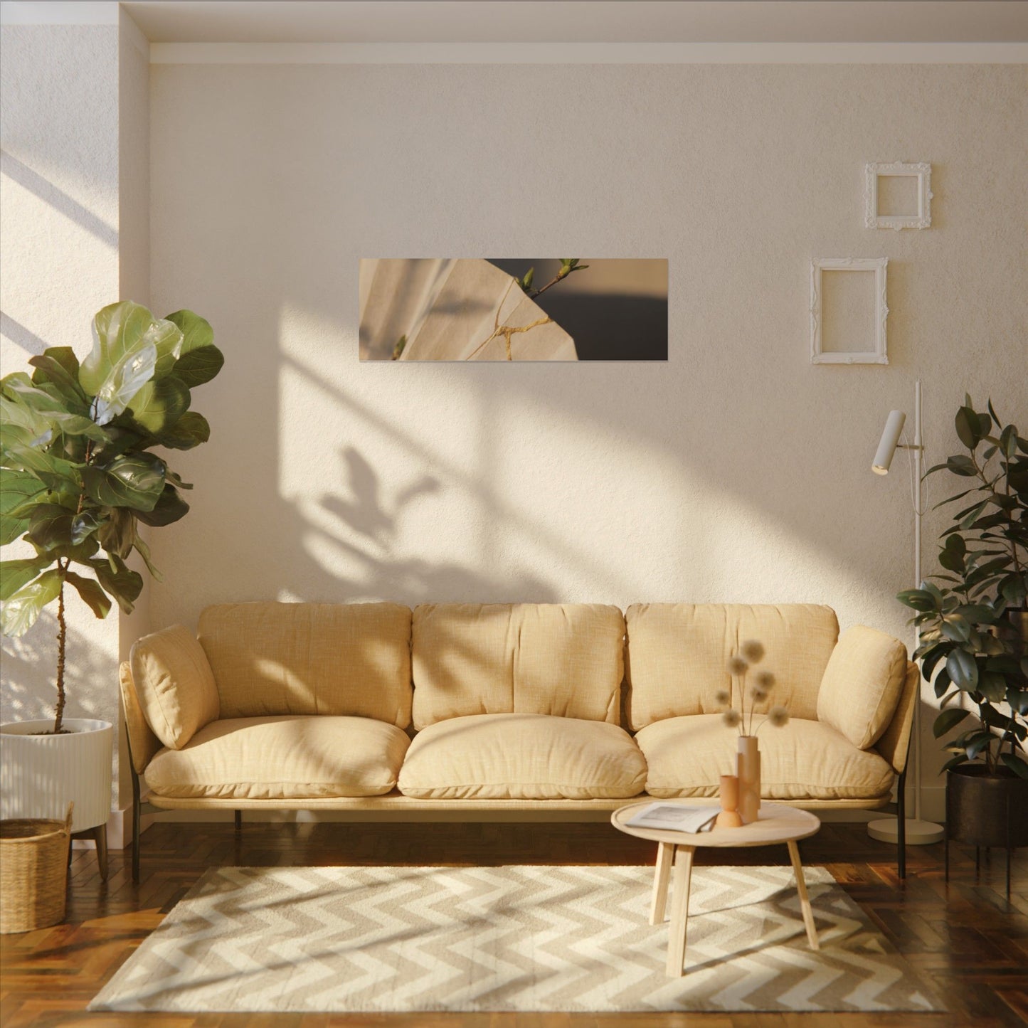 Paper Fold Gold Vein Canvas Art | Healing Kintsugi Art