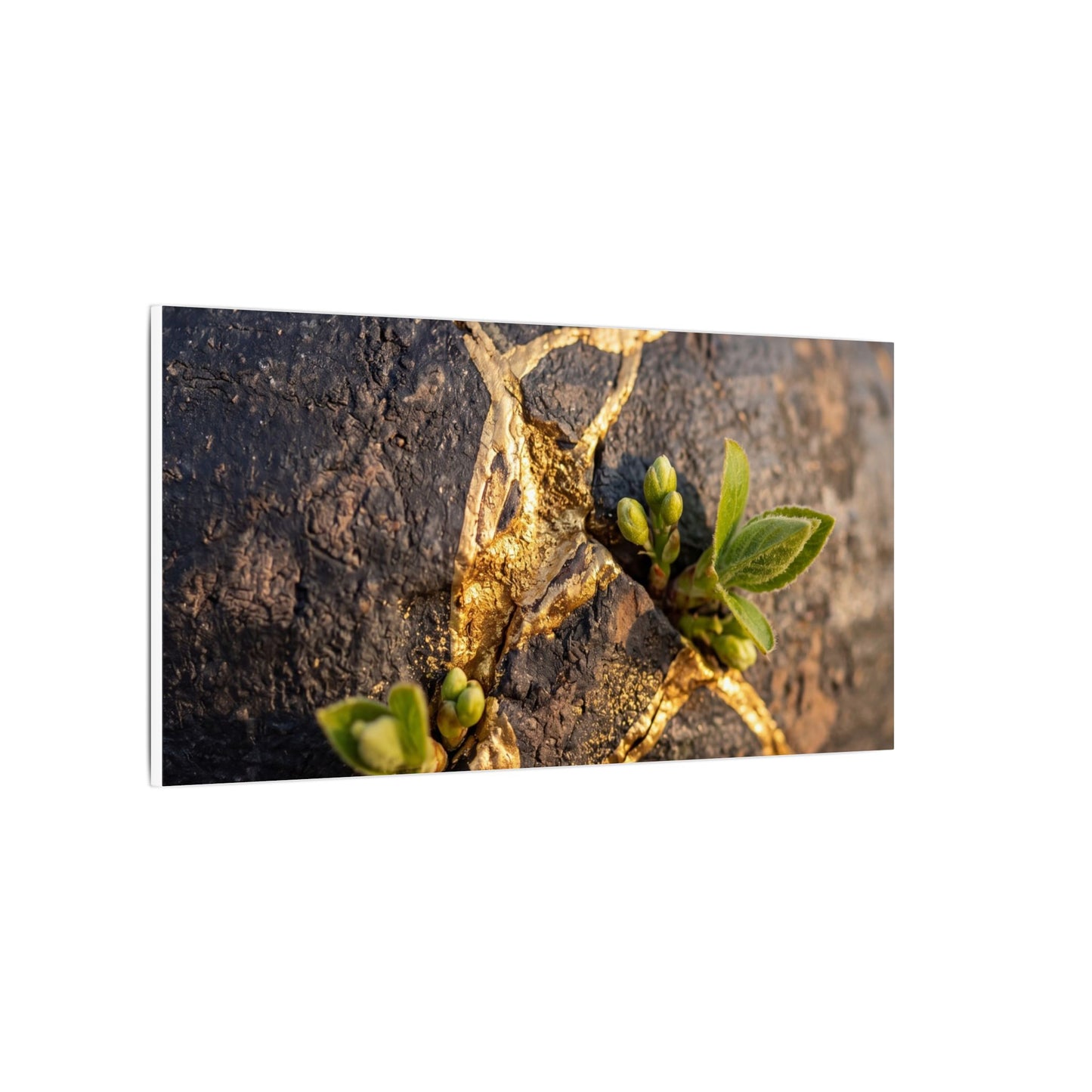 Rust Patina Gold Repair Canvas Art | Resilient Kintsugi Art