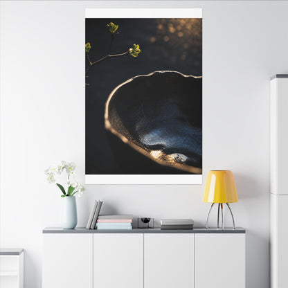 Ma Ceramic Bowl Canvas Art - Dark Japandi Shadow Zen