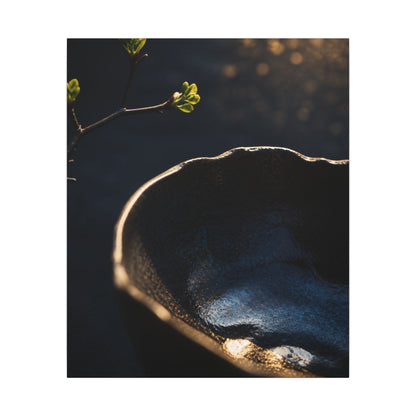 Ma Ceramic Bowl Canvas Art - Dark Japandi Shadow Zen