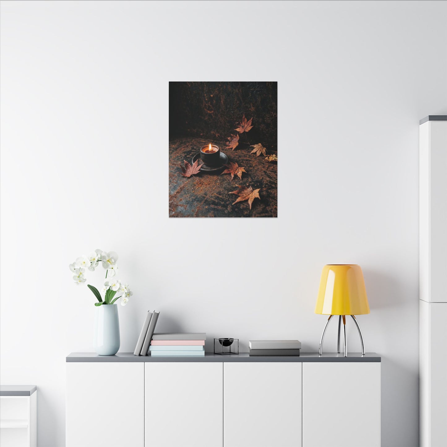 Autumn Rust Patina Shadow Zen Canvas Art | Sophisticated Decor