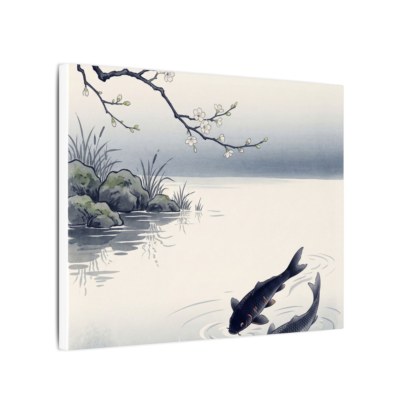 Ma Koi Pond Canvas Art - Zen Ukiyo E Inspired
