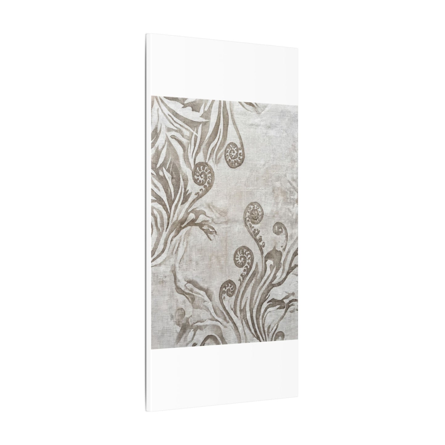 Japandi Fern Unfurling in Overcast | Japanese Pattern Canvas Art