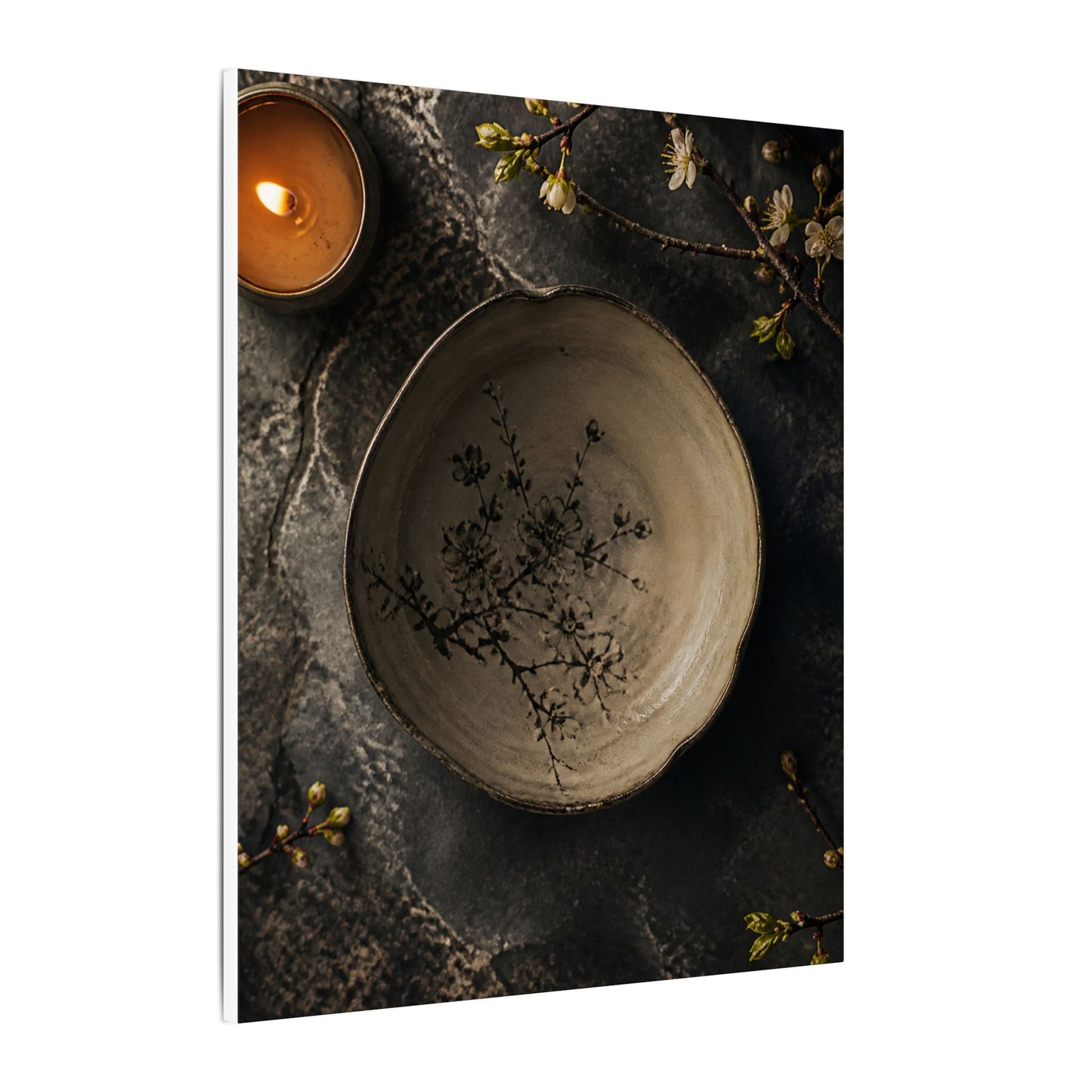 Ceramic Bowl Spring Canvas Art | Japandi Earthy Design