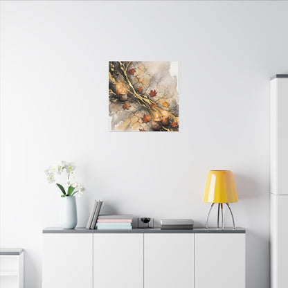 Cracked Earth Autumn Canvas Art | Japandi Warm Design