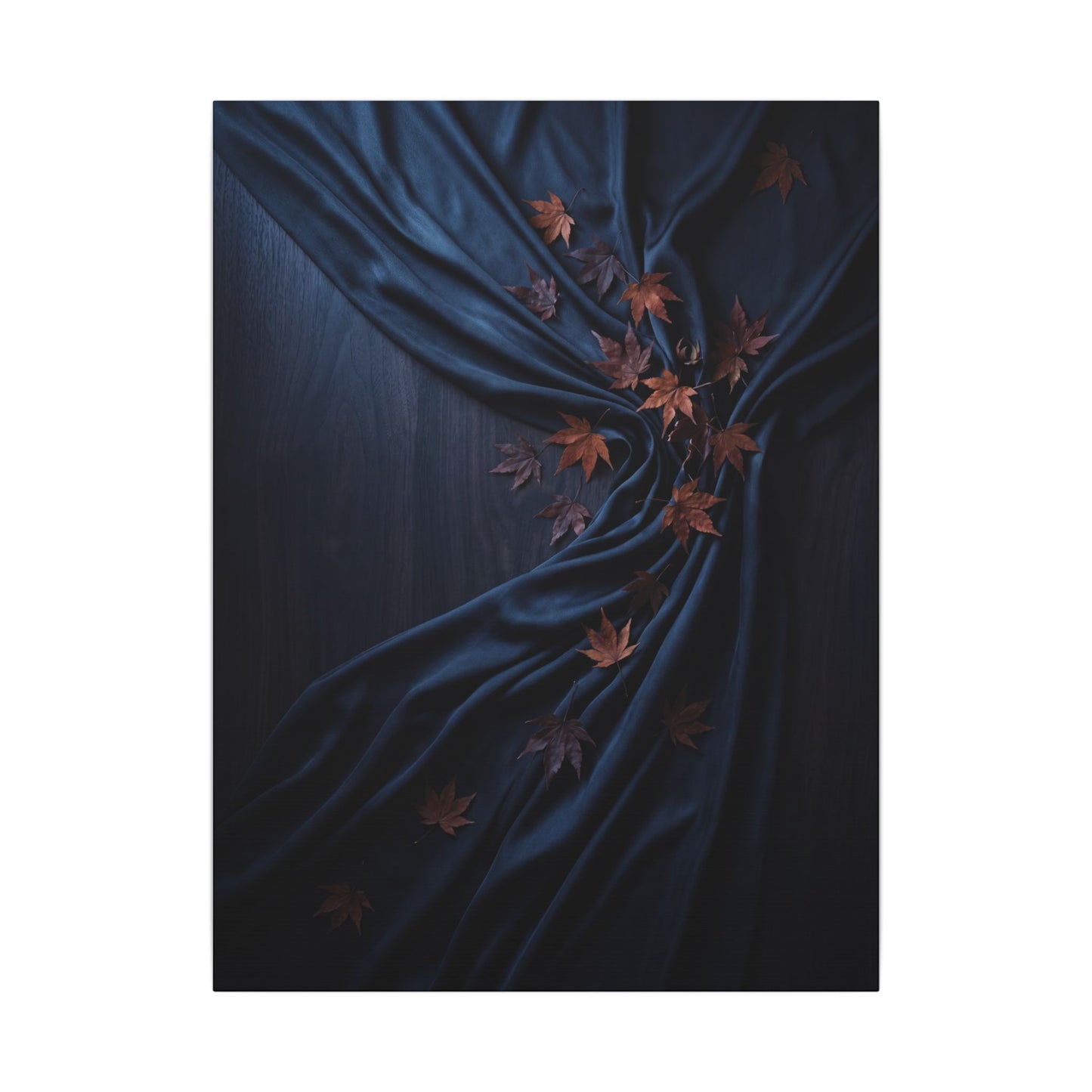 Silk Drape Autumn Canvas Art | Dark Japandi Sophisticated Design