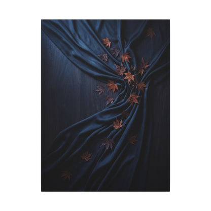 Silk Drape Autumn Canvas Art | Dark Japandi Sophisticated Design